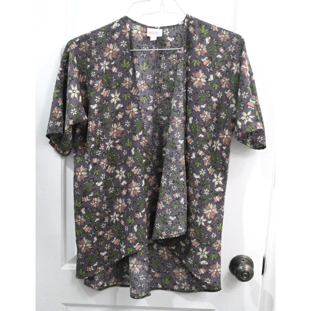 LuLaRoe Womens Short-Sleeve Open Blouse Top Size 3